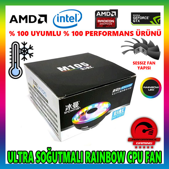 Snowman M105 Rainbow CPU Soğutucu Fan